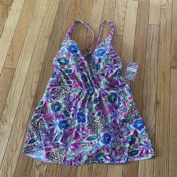 Stella Parker Women's Multicolor Swimdress Size M Adjustable Straps - Picture 1 of 9